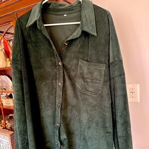 Dark green corduroy long sleeve shirt size 3x